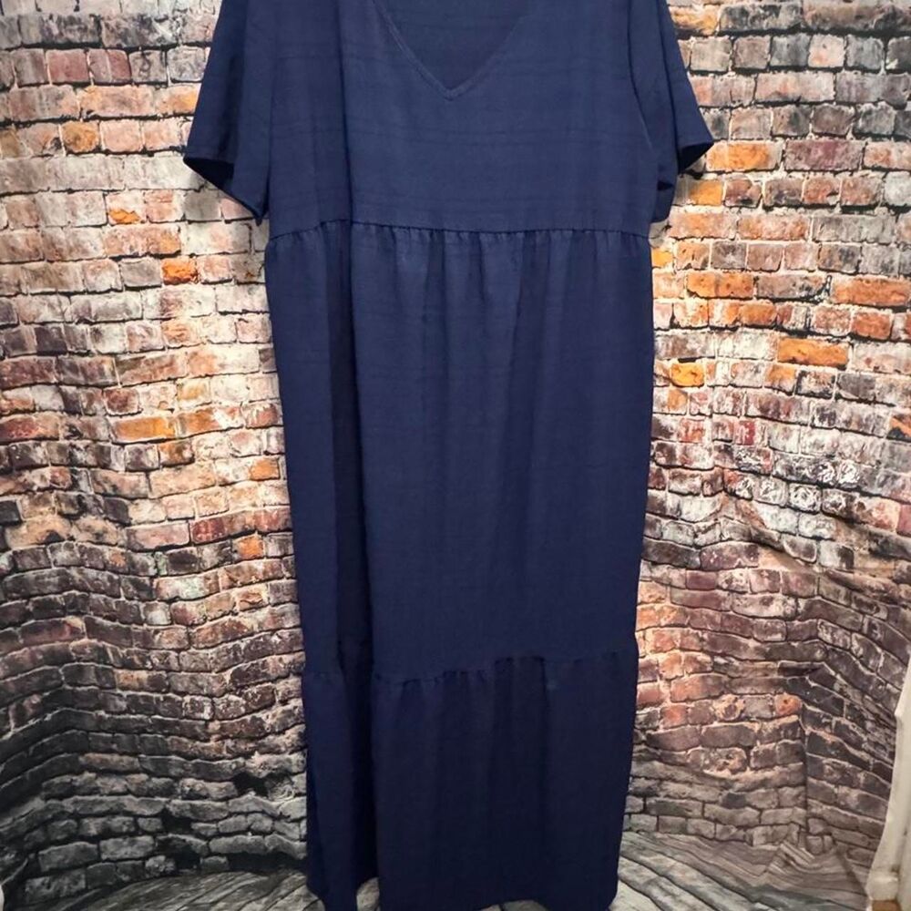 Shein Women's Navy and Blue Dress